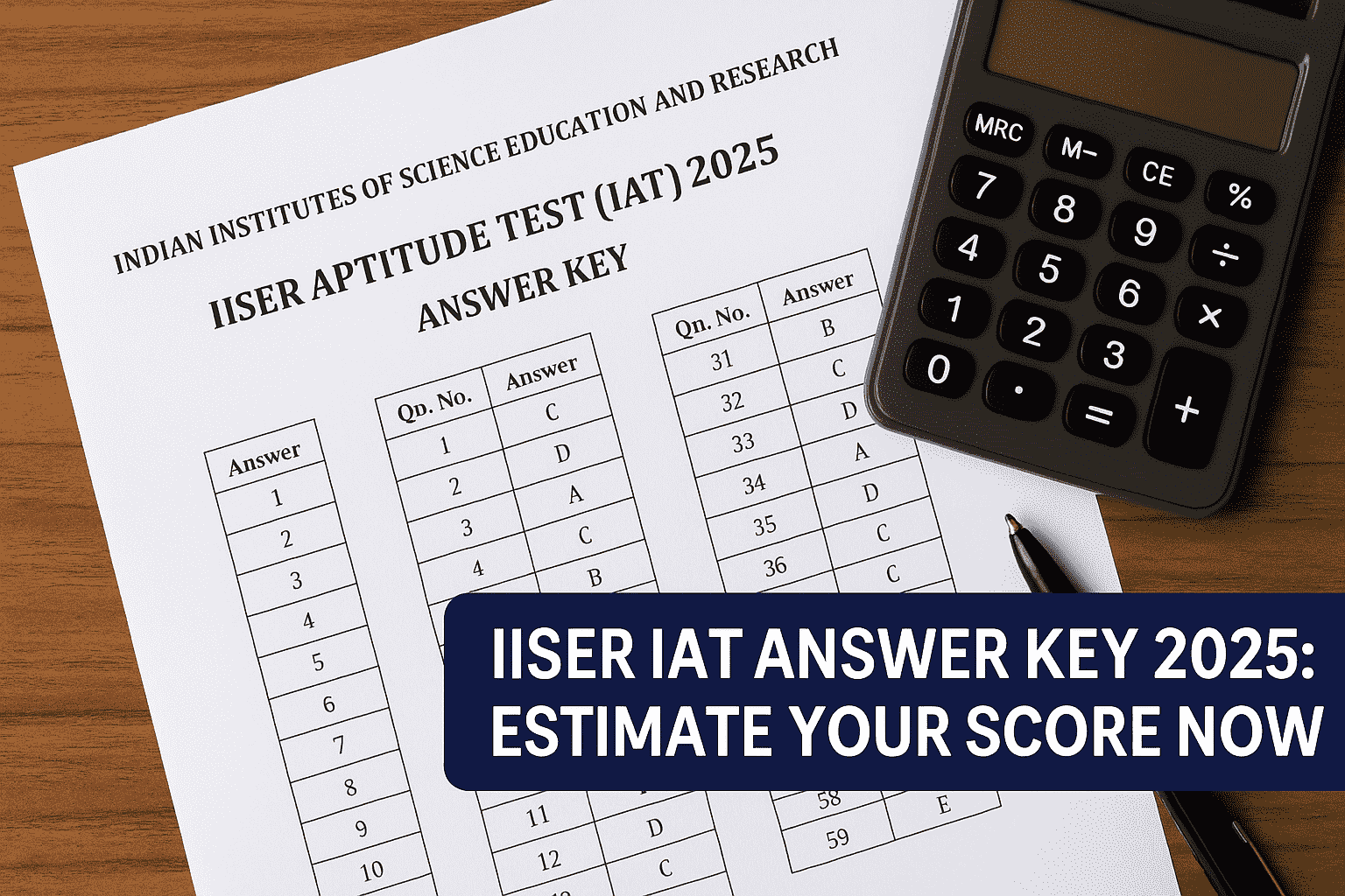 iiser iat answer key 2025