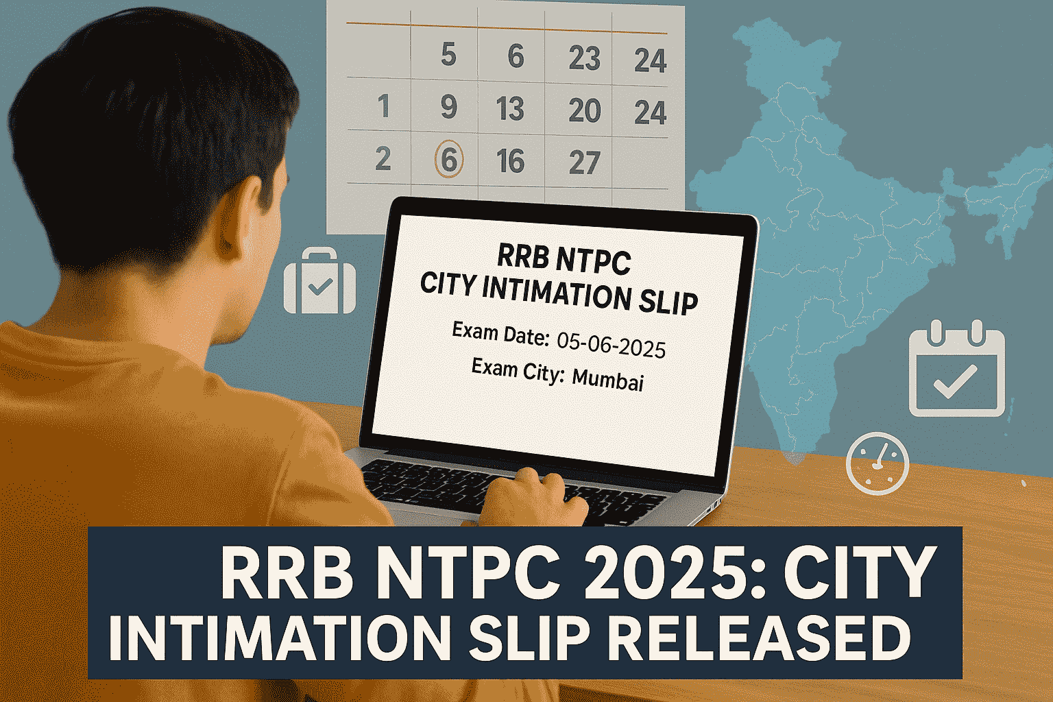 RRB NTPC Exam Date City Intimation Slip
