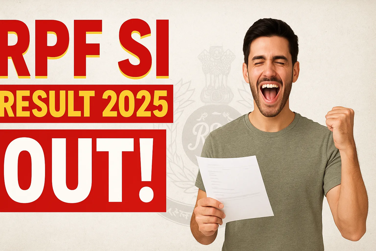 RPF SI Result 2025 released at rrbcdg.gov.in
